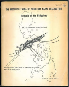 The Mosquito Fauna of Subic Bay Naval Reservation. Republic of the Philippines.