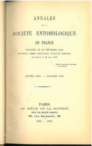 Annales de la Société Entomologique de France, vol. LXX.
