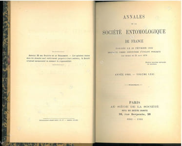 Annales de la Société Entomologique de France. Vol. LXXI.