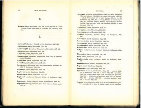 Annales de la Société Entomologique de France, tables générales alphabétiques et analytiques divisées par ordre d'animaux, 1832 - 1860.. Annales de la ...