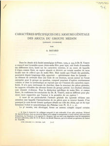 Caractères spécifiques de l'armure génitale des Aricia du groupe medon (Lepidopt. Lycaenidae).