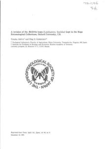 A revision of the Melittia types (Lepidoptera, Sesiidae) kept in the Hope entomological collections, Oxford University, UK.