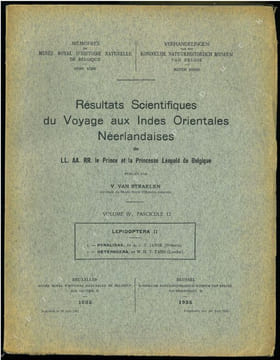 Résultats scientifiques du voyage aux Indes orientales Néerlandaises. Lepidoptera. 2 volumes.. Ball, F.J. et al.