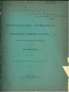 Rhopalocera Aethiopica. Die Tagfalter des aethiopischen Faunengebietes, eine Systematisch-Geographische Studie.