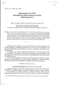 Siphonaptères du Chili. Description de quatre espèces nouvelles (Siphonaptera).