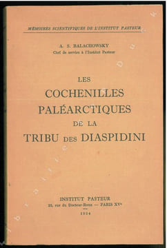 Les cochenilles paléarctiques de la tribu des Diaspinidi.. Balachowsky, A.S.