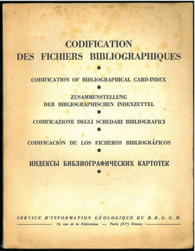 Codification des fichiers bibliographiques.. Anonyme,