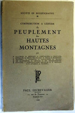 Contribution à l'étude du peuplement des hautes montagnes.. Allorge, P. et al.