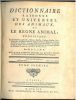 Dictionnaire raisonné et universel des animaux, ou le règne animal. 4 volumes, consistant en Quadrupèdes, Cétacées, Oiseaux, Reptiles, Poissons, ...