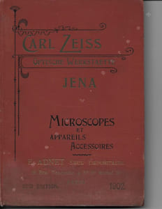 Carl Zeiss Optische Werkstaette, Jena. Microscopes et Appareils auxilliaires. (32me Edition).