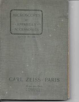 Carl Zeiss. Paris. Microscopes et Appareils Auxilliaires. (33me Edition).. Zeiss, Carl