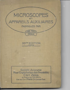 Société Anonyme pour l’exploitation des Procédés Carl Zeiss. Paris. Microscopes et Appareils Auxilliaires. (35me Edition).