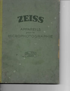 Appareils pour la Microphotographie. Carl Zeiss. Jena. 