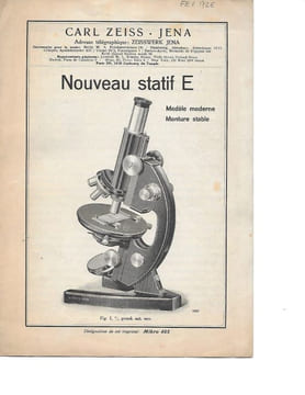 Eleven (11) Carl Zeiss advertisement/instruction pamphlets: Pupitre à Inoculations d’après le Docteur Christensen / Grand ophtalmoscope simplifié ...