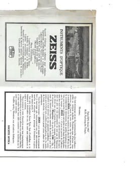 Instruments d’Optique Zeiss.. Zeiss, Carl / Société Optica