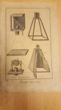 One engraved plate entitled: ‘’Dessein, Chambre Obscure’’.. Anonymous