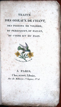 Traité des oiseaux de chant, des pigeons de volière, du perroquet, du faisan, du cygne et du paon.. Anonyme,
