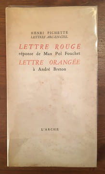 Lettre rouge. Lettre orangée.. FOUCHET, Max-Pol, BRETON, André.
