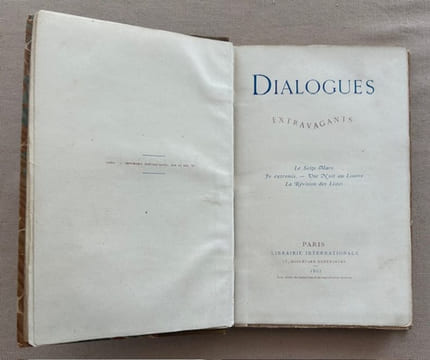 Dialogues extravagants.. [L'EPINE, Ernest].