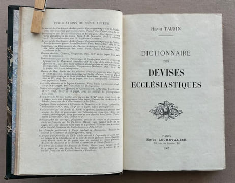 Dictionnaire des devises ecclésiastiques.. TAUSIN, Henri.