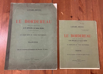 Le Bordereau. Etude des dépositions de M. Bertillon et du capitaine Valerio au conseil de guerre de Rennes par un ancien élève de l'Ecole polytechnique.