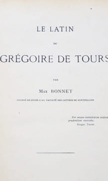 Le latin de Grégoire de Tours.. BONNET (Marc)