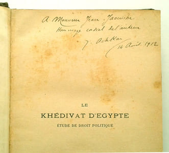 Le Khédivat d'Égypte, étude de droit politique.