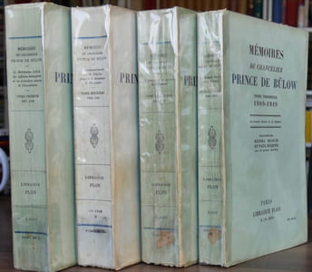 MÉMOIRES DU CHANCELIER PRINCE DE BÜLOW. Traduction de Henri Bloch.