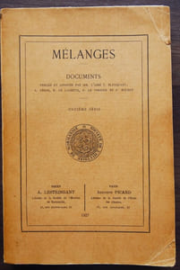 MÉLANGES. Documents publiés et annotés. Onzième série.