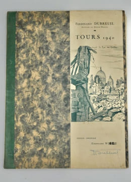 Tours 1940. Quinze dessins originaux. Préfaces de Messieurs Vernet Morin et Mgr. Gaillard.. DUBREUIL (Ferdinand)