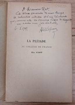 La Pléiade au Collège de France en 1567.. LEFRANC (Abel)