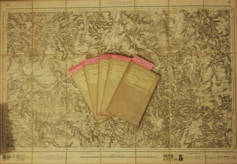 6 cartes de la France au 1:80.000 - N° 98 : Châtillon-sur Seine. N° 100. Lure (Haute-Saône), N° 111 : Avallon, N° 137 : Chalon-sur-Saône, N° 147. ...