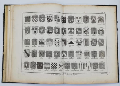 Recueil de 33 planches gravées, intitulées BLASON ou ART HERALDIQUE, sous la direction de Robert Benard, tirées de l'Encyclopédie de Diderot et ...