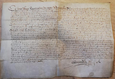 Quittance portant ratification d'accord pour noble Anthoine de Mynut (Minut), sgr de Castera, Lermont et Pradelles à lui faite par noble Bertin ...