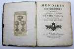 Mémoires historiques concernant l'Ordre royal et militaire de Saint-Louis et l'institution du Mérite militaire.. MESLIN (Jean Antoine)