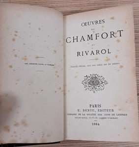 Œuvres de Chamfort et Rivarol.