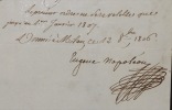 Manuscrit par lequel le Prince Eugène Napoléon ordonne à tous les officiers de prêter assistance à Mr. de la Chasse, adjoint à l'état major, chargé ...