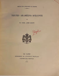 Textes araméens d'Egypte.