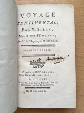 Voyage sentimental. Laurence STERNE 