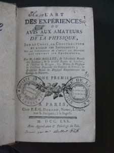 L'Art des Expériences ou Avis aux amateurs de la physique sur le choix, la construction et l'usage des instruments...
