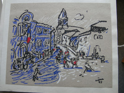 La Festo en Païs d'Arle. La Fête au pays d'Arles. Illustrations de Jean Arène.