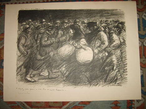 Les deux Cortèges. Lithographie originale en noir.. STEINLEN Théophile-Alexandre.