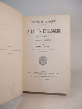Récits d'Afrique : La légion étrangère en Espagne, 1835-1839.. AZAN (Paul)