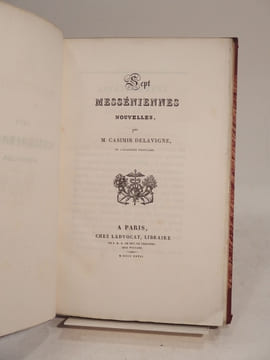 Sept Messéniennes. Nouvelles.. DELAVIGNE (Casimir), ROSSINI (G.)