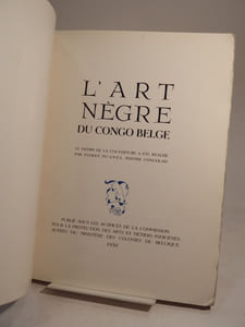 L'Art nègre du Congo belge.