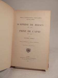 Surprise de Jersey en 1781. Prise de Capri en 1808. Préface de M. le Général Gouraud.