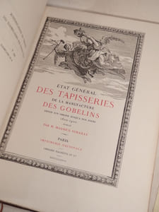 Etat général des tapisseries de la manufacture des Gobelins depuis son origine jusqu'à nos jours, 1600-1900.