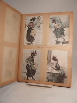 Collection de cartes postales illustrées par Henri Boutet : L'Hiver, Silhouettes parisiennes, Sur les Plages, Aux Bains de Mer, En Automobile, A ...