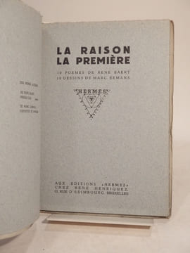 La Raison la première. 10 poèmes de René Baert. 10 dessins de Marc. Eemans.. BAERT (René), EEMANS (Marc.)