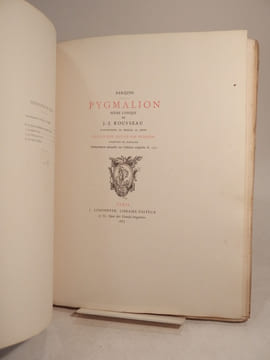 Pygmalion. Scène lyrique de J. -J. Rousseau. Illustrations de Moreau le Jeune. Suivi d'une Idylle par Berquin. Vignettes de Marillier. Réimpression ...